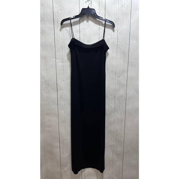 TAHARI Women's Y2K Evening Spaghetti Strap Maxi Dress 8 Square Neck Side Zippers - Picture 3 of 11